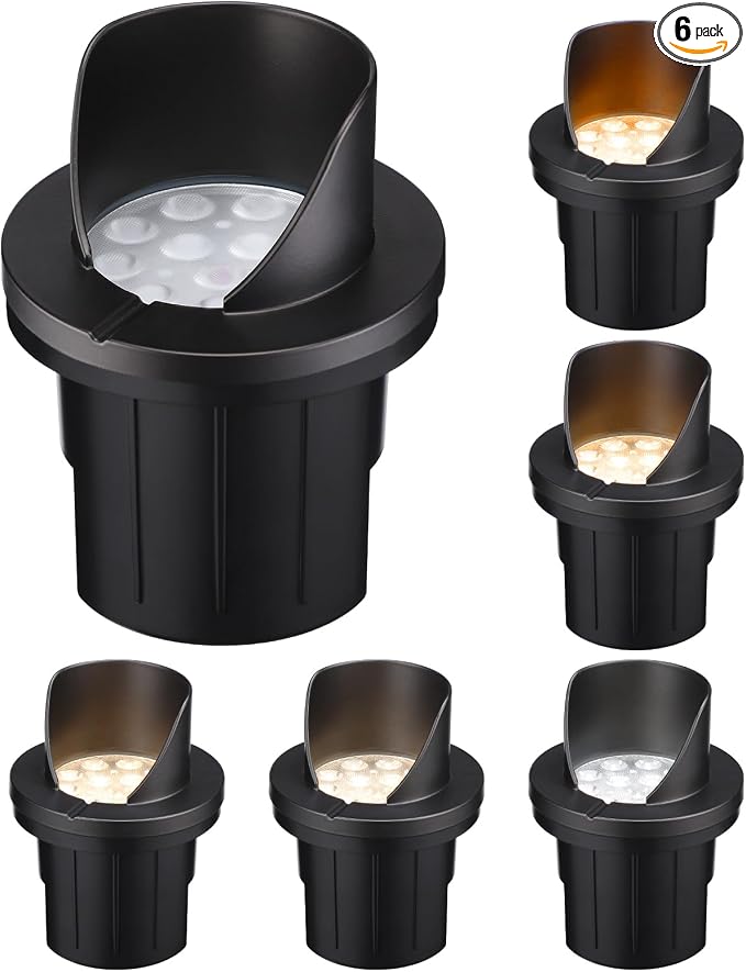 LEONLITE Dia. 4 Inch 5CCT Well Lights Landscape LED In Ground, Shielded Top by LEONLITE