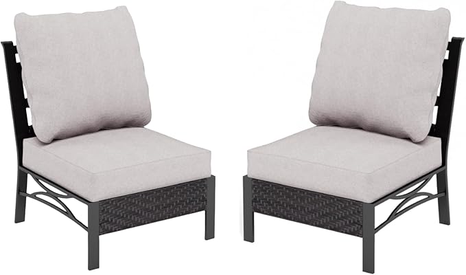 MFSTUDIO Patio Furniture Set, 2 Seat Outdoor Sectional Sofa Conversation Set by MFSTUDIO