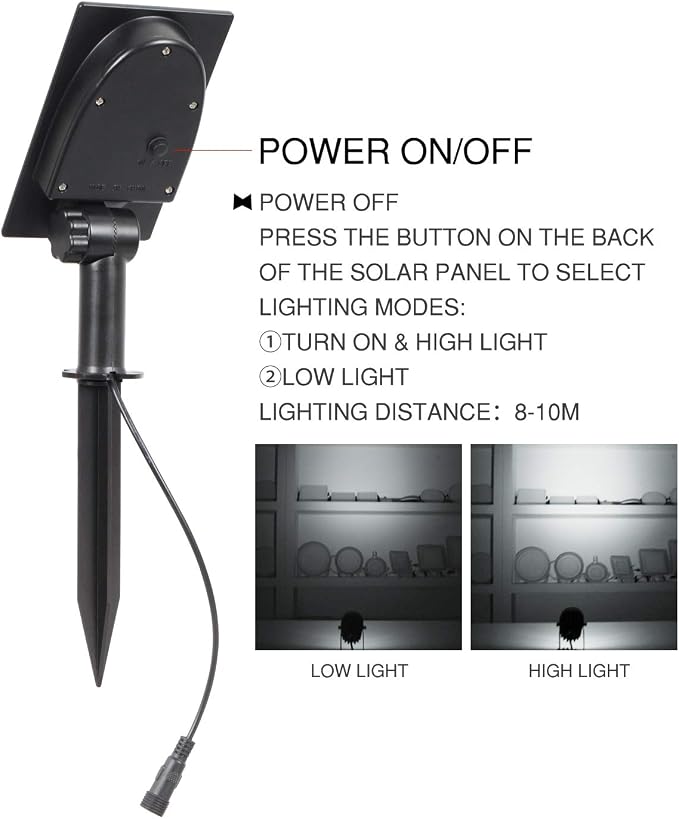 T-SUN Solar Spotlights, Outdoor LED Solar Lights, Waterproof Auto ON/Off Solar - Image 6