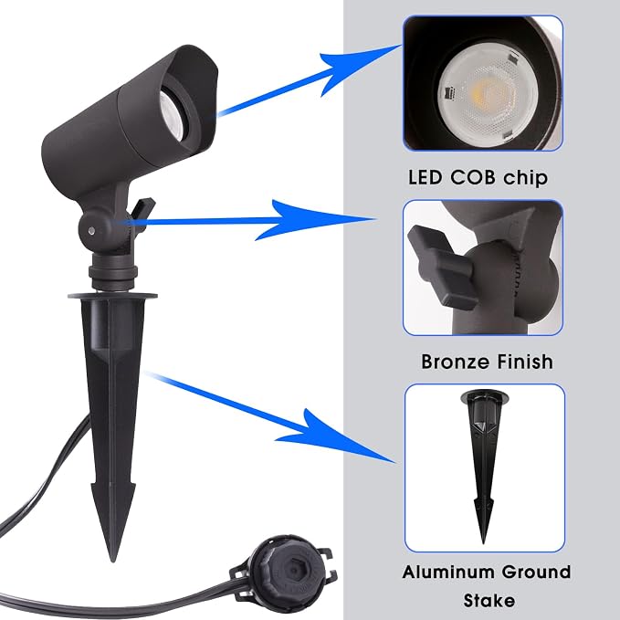 LED Landscape Lights with Connectors, 12V Low Voltage, Warm White 3000k - Image 4