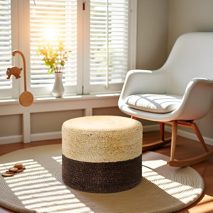 REDEARTH · Cylindrical Pouf Foot Stool Ottoman - Image 2