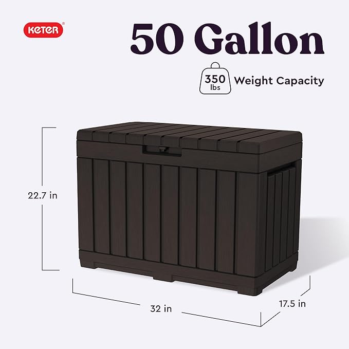 Keter Kentwood 50 Gallon Resin Deck Box - Image 2