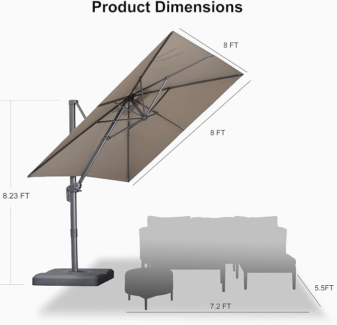 PURPLE LEAF 8 FT Outdoor Umbrella - Image 9