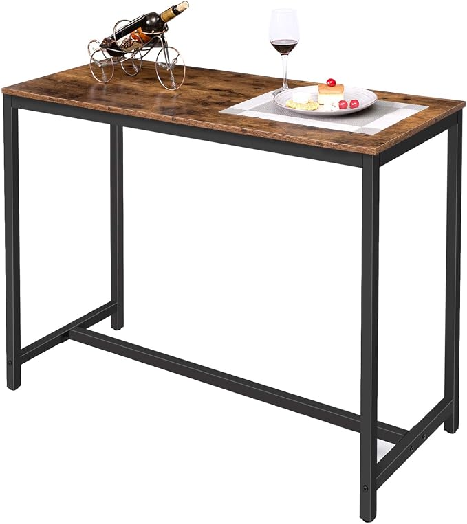 HOOBRO Bar Table, Rectangular Pub Table, 47.2” Counter Height Bar Table - Image 8