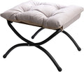 HollyHOME 15" Folding Footrest Stool, Upholstered Small Foldable Ottoman by HollyHOME