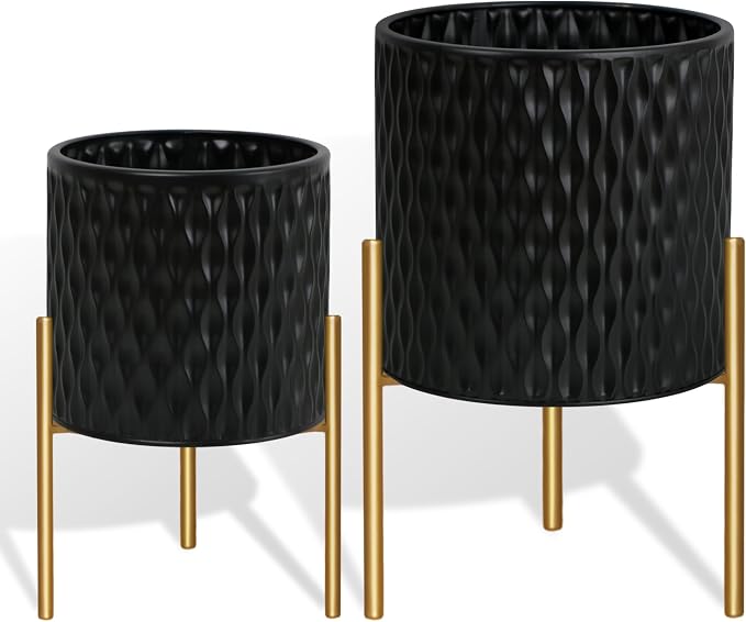 ARNIS Plants Pots with Stand, Large Size Flower Pots, 10.5&12.25 Inch - Image 9