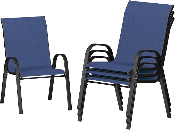 UDPATIO Patio Chairs Set of 4, Stackable Outdoor Dining Chairs by UDPATIO