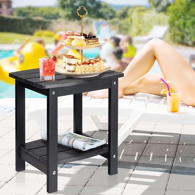 Y&M Outdoor Side Table, HIPS Adirondack Small Double Layer Table, Waterproof - Image 2