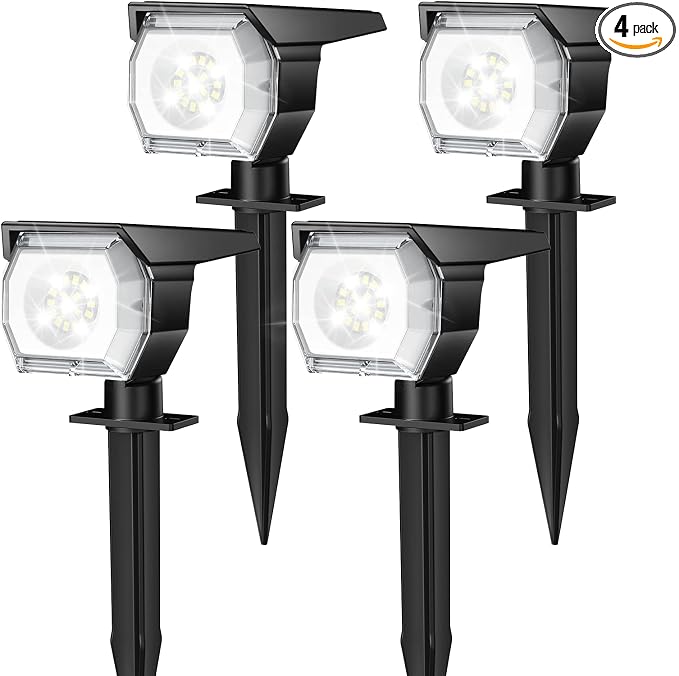 EIUIO Solar Outdoor Lights, 3 Lighting Modes Solar Spot Lights Outdoor by Lightupyourlife