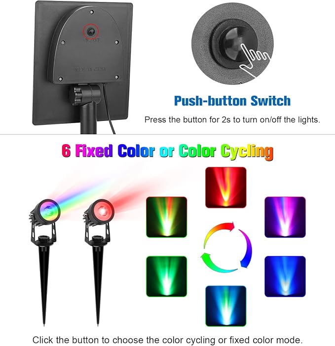 APONUO Metal Solar Spot Lights Outdoor - Image 2