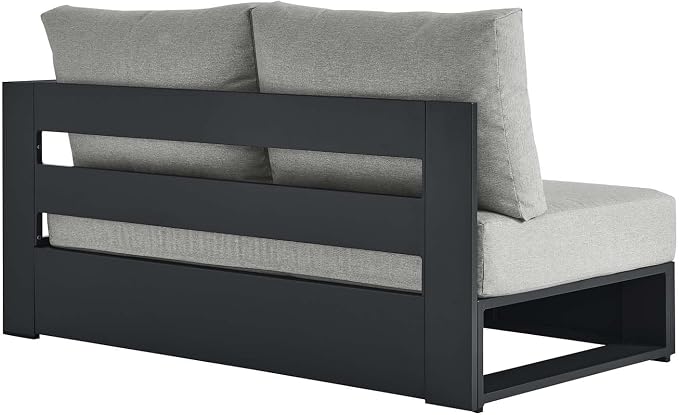 Modway Tahoe Aluminum Modular Right-Facing Outdoor Patio Loveseat Gray - Image 5
