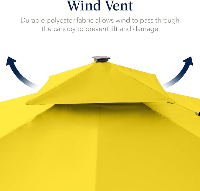 Best Choice Products 12x12ft LED Cantilever Patio Umbrella w/Base Included & - Image 7