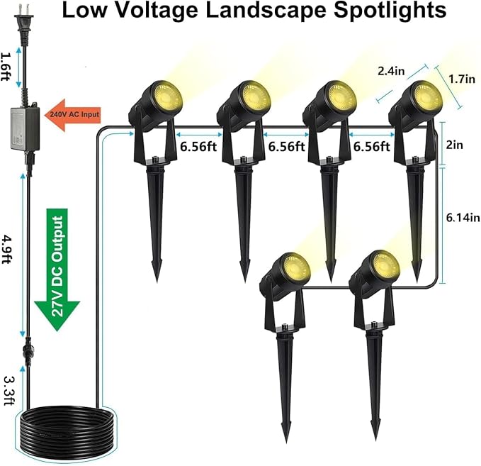 SUNTHIN Outdoor Landscape Lighting, 6 Pack Outdoor Spot Lights - Image 6