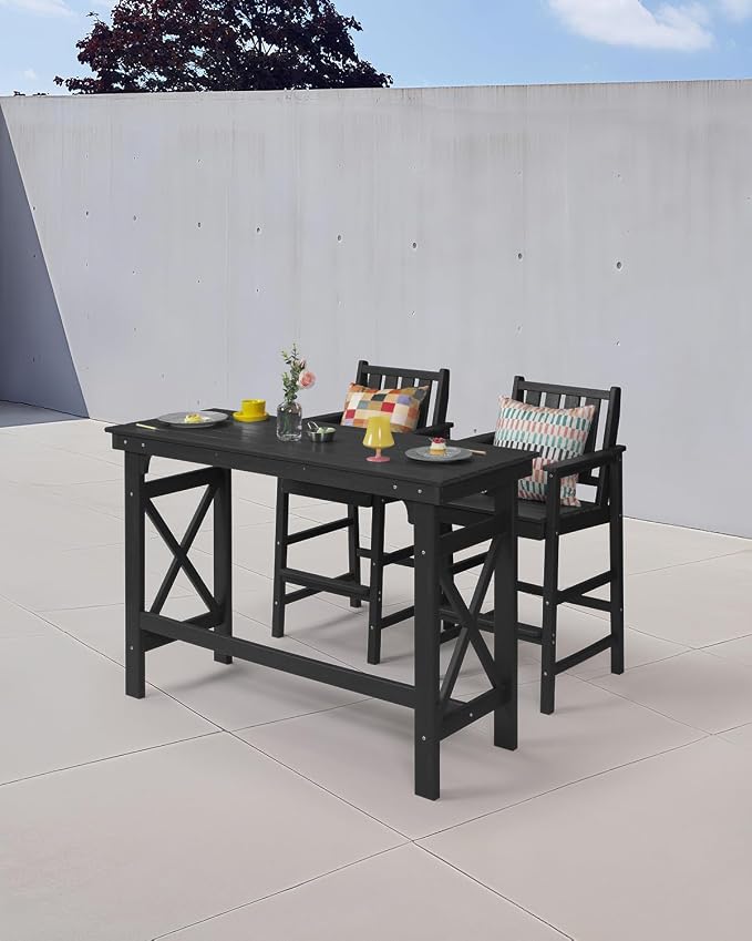 HDPE Patio Bar Table, Adirondack Outdoor Bar Height Table, HDPE Outside Pub - Image 2