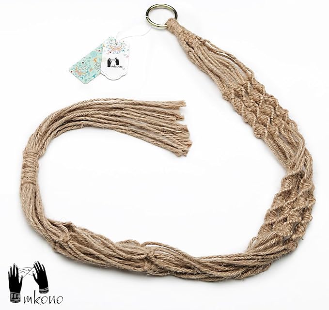 Mkono 2 Pack Macrame Plant Hangers Indoor Hanging Planter Basket Decorative - Image 8