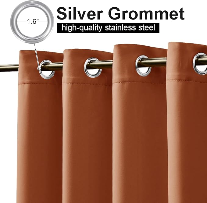 NICETOWN 2 Panels Outdoor Curtains Waterproof Fixed Grommet/Back Tab on Top & - Image 3