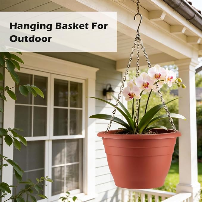 Hanging Planters 11 Inch, Self Watering Hanging Basket - Image 3