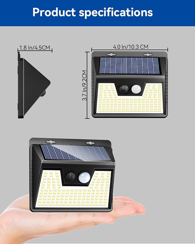 Peasur Solar Lights Outdoor Motion Sensor, 140 LED Solar Powered Fence Light - Image 7