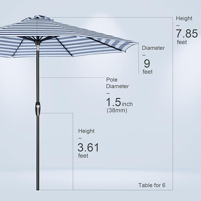Tempera Patio Market Outdoor Table Umbrella - Image 8