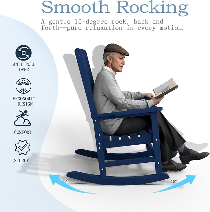 Oversized Rocking Chair Set of 2, Outdoor Rocking Chair - Image 10
