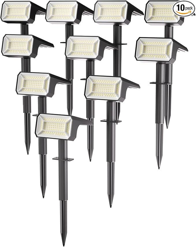 Fabrito Solar Spot Lights Outdoor 10 Pack, Auto On/Off Spotlights, IP67 by Fabrito