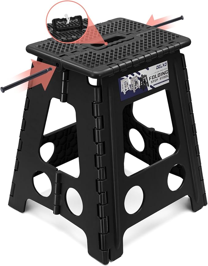 Delxo Folding Step Stool 16 Inch, Non-Slip Foldable Stools - Image 9