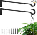 15 Inch 2 Black Pack Heavy Duty Outdoor Plant Hangers, Iron Hanging Plant by saffruff