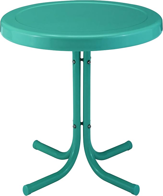 Crosley Furniture Griffith Weather Resistant Retro Metal Outdoor Side Table by CrosleyFurniture