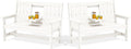 SERWALL Outdoor Bench with Cup Holder, All Weather Patio Benches with High by SERWALL
