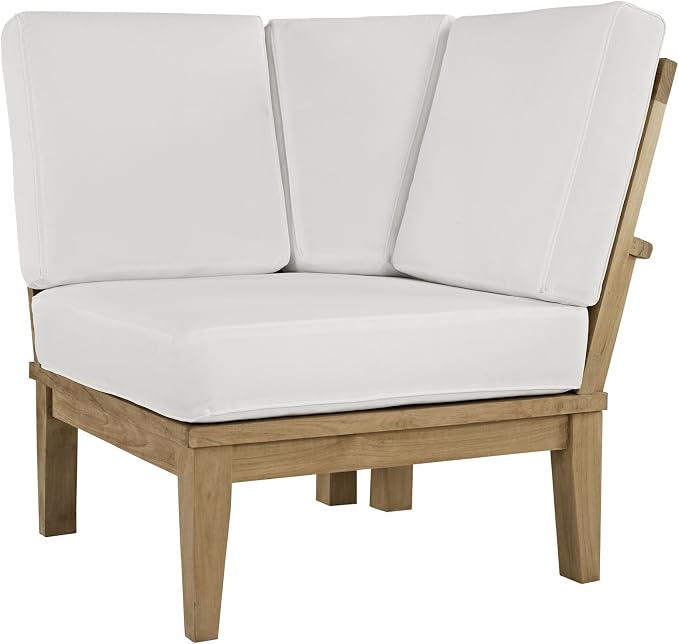 Modway EEI-1146-NAT-WHI-SET Marina Premium Grade A Teak Wood Outdoor Patio - Image 4