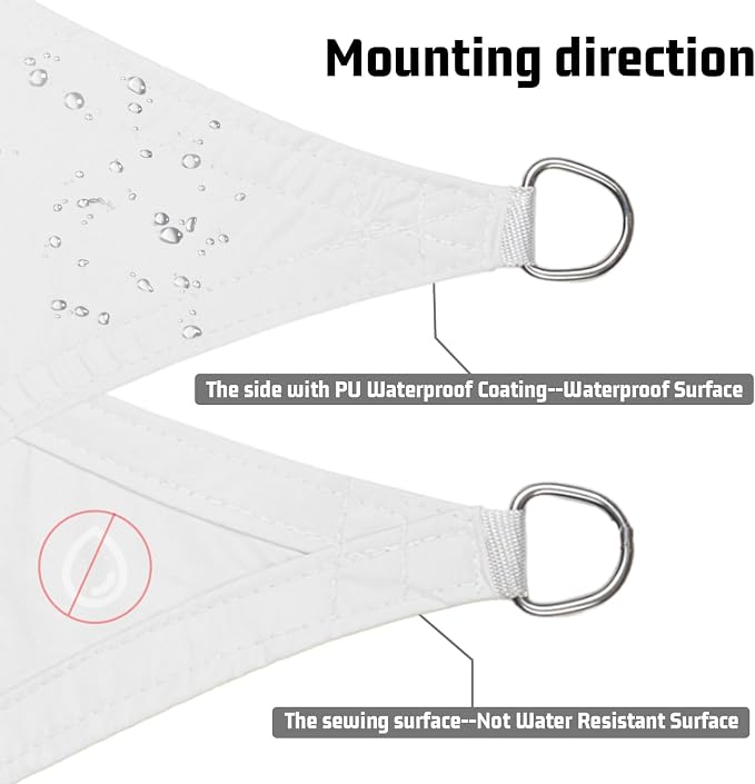 LOVE STORY Waterproof 10' x 10' Rectangle White Sun Shade Sail Cannoy UV - Image 3