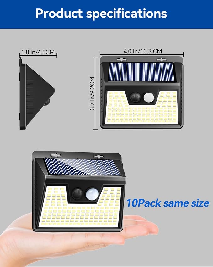 Peasur Solar Lights Outdoor Waterproof, Warm White Motion Sensor Lights Dusk to - Image 5