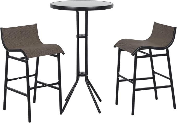 Outsunny 3 Piece Bar Height Outdoor Bistro Set by Outsunny