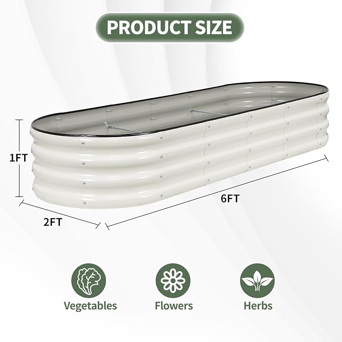 1MORE Galvanized Raised Garden Bed- Planter Garden Boxes Outdoor, Raised Beds - Image 6