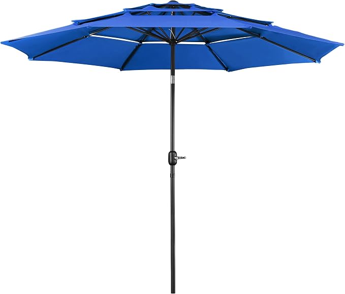 Yaheetech 3 Tier Patio Umbrella 10ft Vented Outdoor Large Market Table Umbrella by Yaheetech
