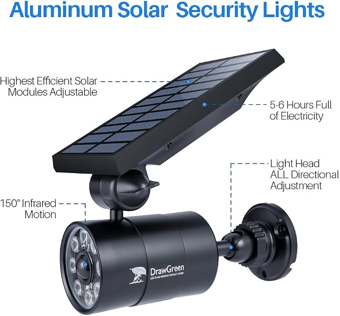 Solar Motion Lights Outdoor 1400-Lumen LED Spotlight 9-Watt Solar Flood - Image 2