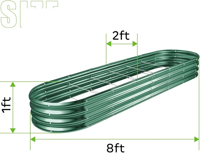 Land Guard 8×2×1ft Galvanized Raised Garden Bed Kit, 108 Gallon Capacity Raised - Image 2
