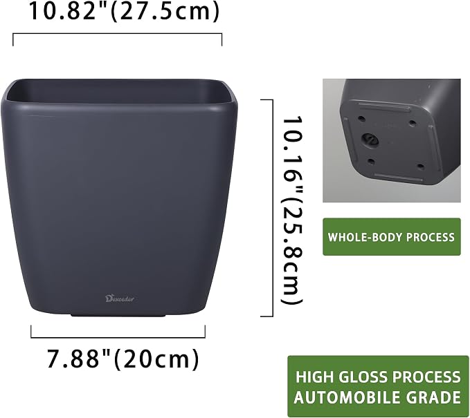 Dexceder 11x10 Self Watering Planter Indoor Outdoor, Inner Mat Design, - Image 3