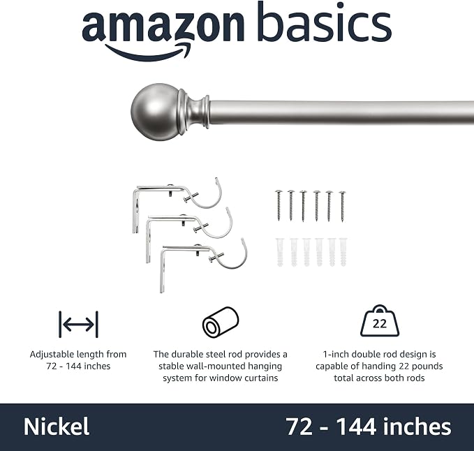 Amazon Basics Easy Installation Adjustable Curtain Rod - Image 2