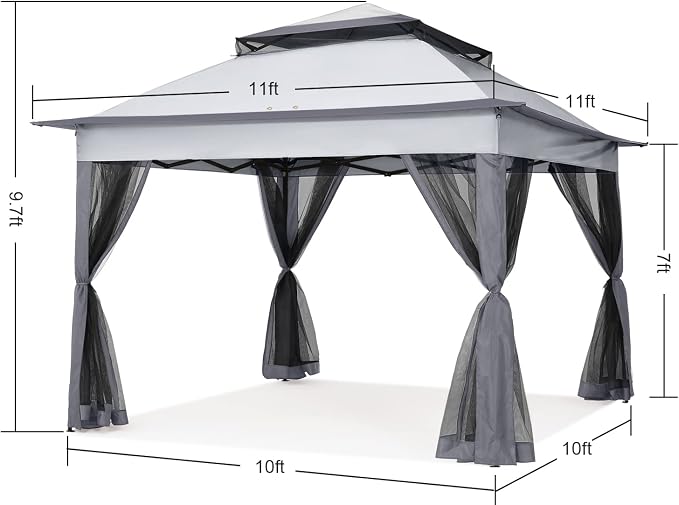 COOSHADE 11x11 Pop Up Gazebo Tent Outdoor Canopy Patio Shelter - Image 5