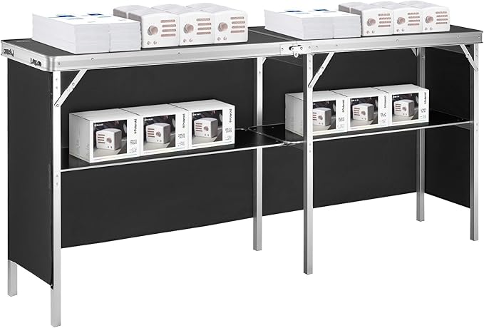 VEVOR Extra Long Folding Portable Bar Tradeshow Podium Table - Image 6