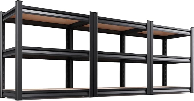 AOAORRG Set of 3 Garage Shelving Heavy Duty Storage Shelves, Metal Adjustable by Unknown