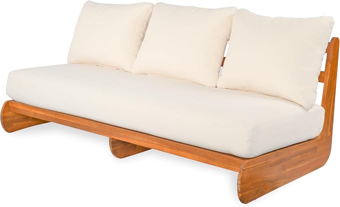 Christopher Knight Home Poppy Acacia Wood Outdoor 3 Seater Sofa - Image 5