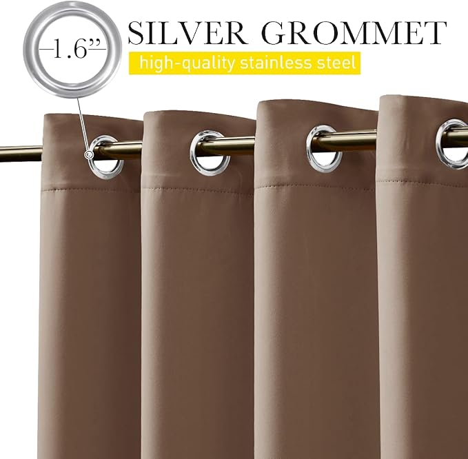 NICETOWN 2 Panels Blackout Patio Waterproof Outdoor Curtains, Insulated Top & - Image 8