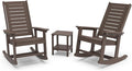 GREENVINES Outdoor Rocking Chair Set | 3-Piece | Dark Brown Wood Grain | 2 by GreenVines