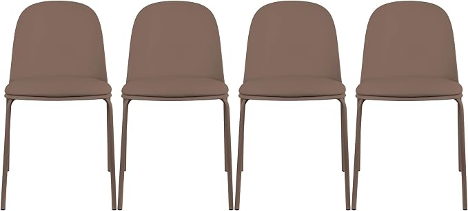 2xhome Parent Modern Stackable Armless Dining Chair | Plastic Shell Seat by 2xhome