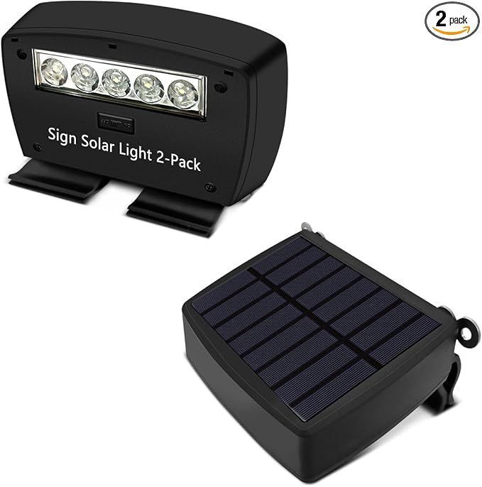 Solar Power Deck LED Light Clip-On Yard Security Sign Spotlight by OOSSXX
