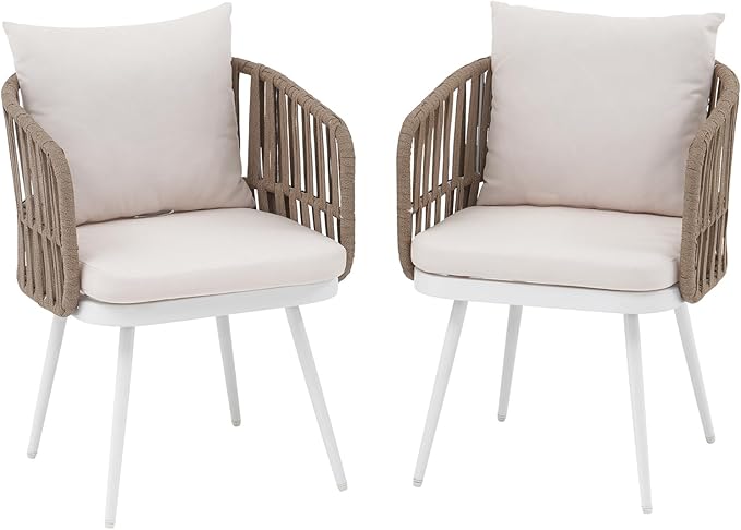SUNSITT Patio Dining Chairs Set of 2, Outdoor Metal Dining Chairs by SUNSITT