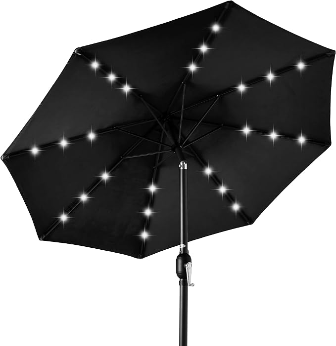 Best Choice Products 10ft Solar Polyester LED Lighted Patio Umbrella w/Tilt by BestChoiceProducts