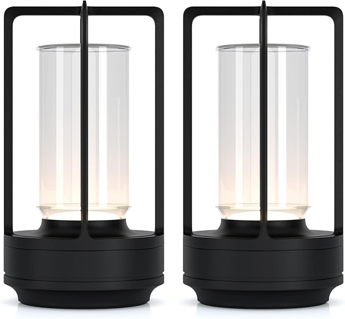 Portable Metal Table Lamp for Indoor/Outdoor, Rechargeable Cordless LED Lamp by HAPYGILightings